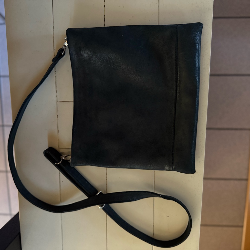 Blue Leather Crossbody/Clutch
